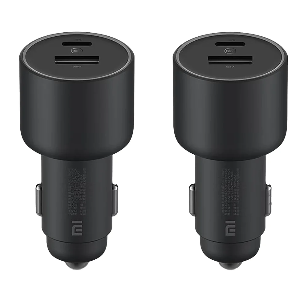 Cargador de coche Xiaomi Mi de 100 W MAX, carga rápida 1A1C, doble puerto USB-A y USB-C, totalmente compatible con dispositivos inteligentes, con pantalla de efectos luminosos