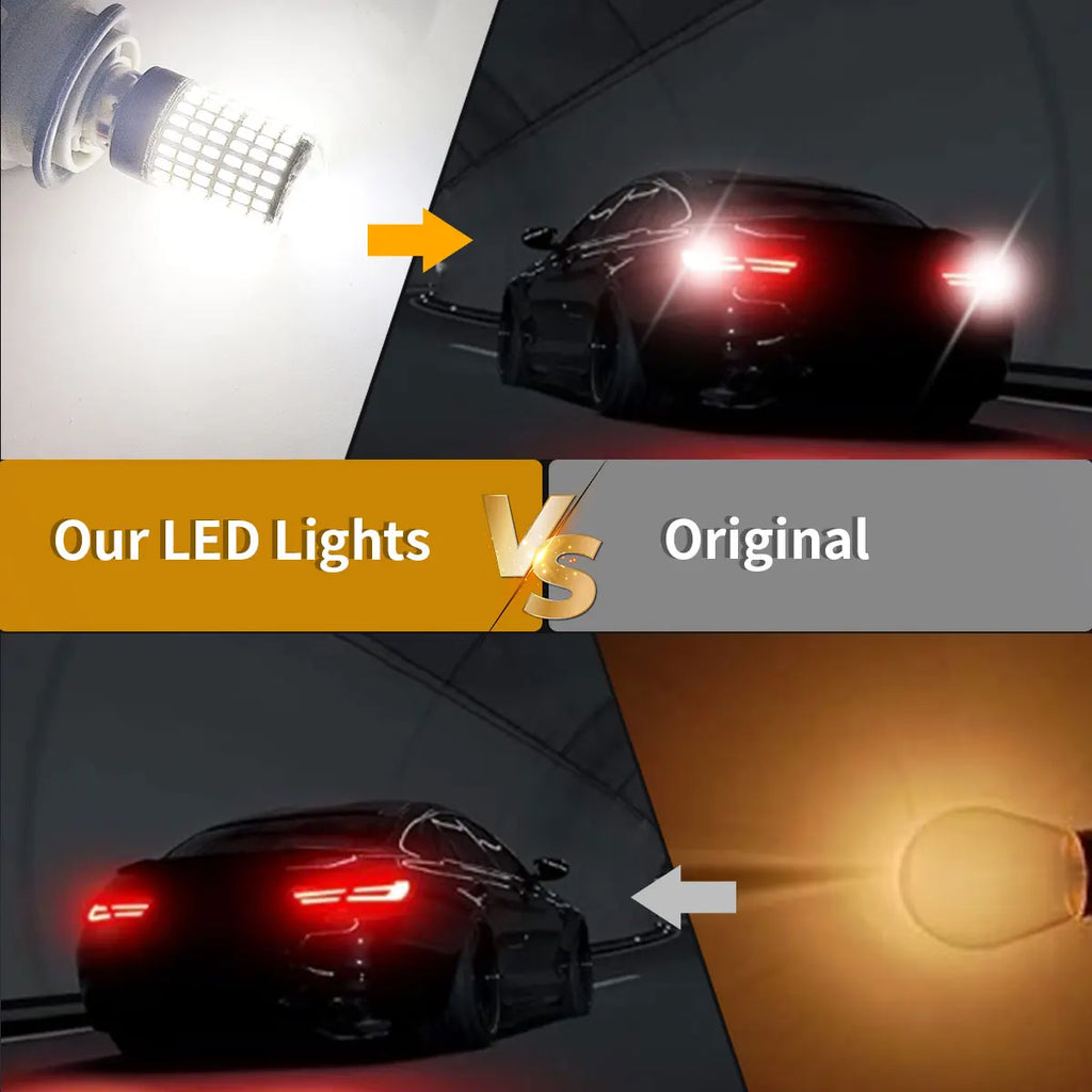 Smart Chips 2Pcs 1156 BA15S 1157 Bay15d Car LED Reverse Light Bulbs for Car Rear Tail Turn Signal Reverse Brake Running Lights