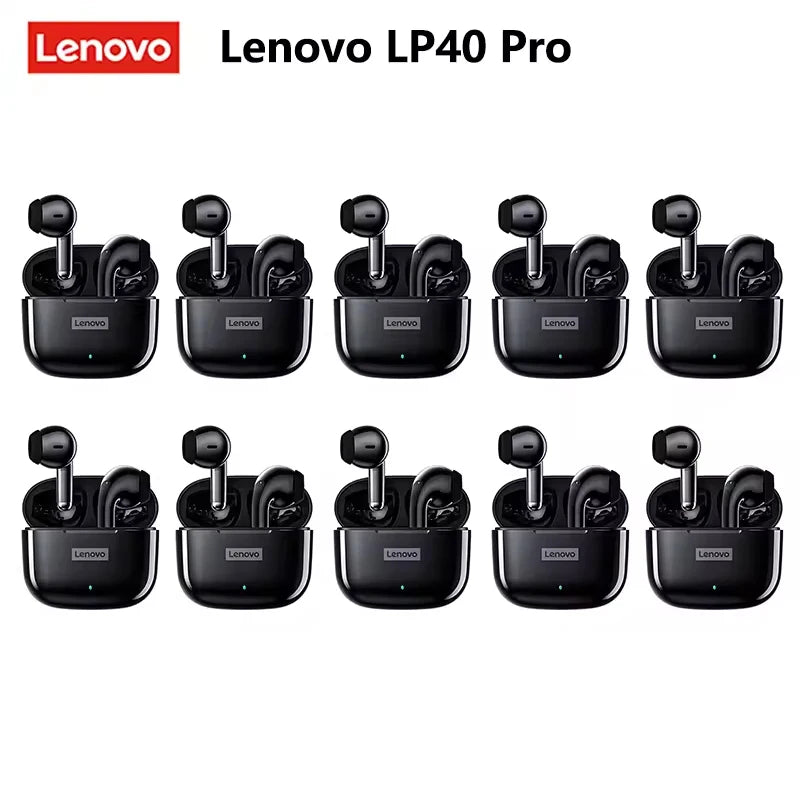 Auriculares Lenovo LP40 Pro Bluetooth V5.3, ligeros y resistentes al sudor, compatibles con teléfonos inteligentes, portátiles y computadoras