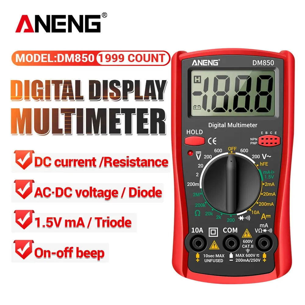 ANENG DM850 Smart Multimeters Professional Automatic AC/DC Votage Tester 1999 Counts Ohm Ammeter Detector ResistanceTest Tool