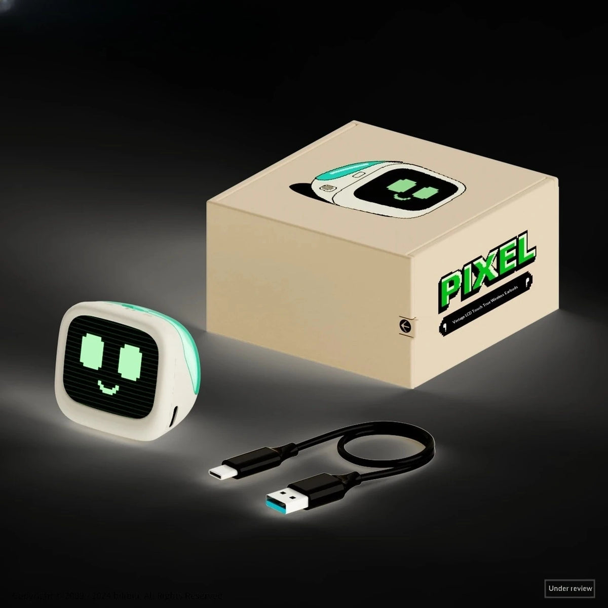 [Nouveauté] Écouteurs Bluetooth Pixel CUBE FACE Musique de Poche Écran Tactile LCD Rétro Casque Bluetooth Sans Fil Véritable Cadeaux
