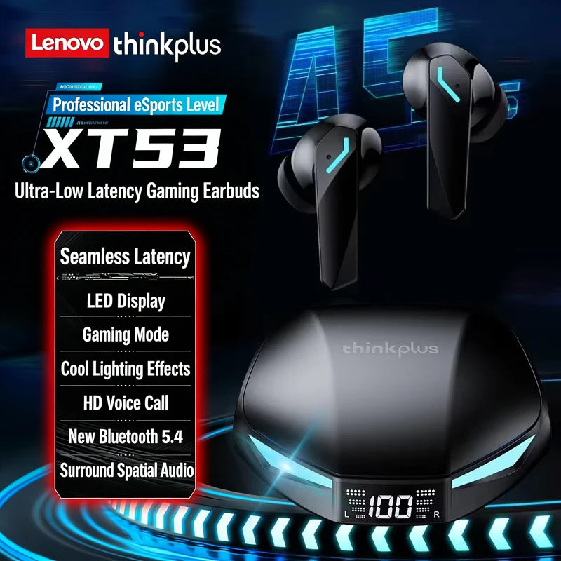 Auriculares Bluetooth Lenovo GM2 PRO para videojuegos, 5.3, auriculares deportivos de modo dual, llamadas HD, reducción de ruido, con micrófono, auriculares musicales