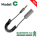 Neuer Bluetooth-5.4-AUX-Adapter fürs Auto, USB auf 3,5-mm-Stereo-Hi-Fi-Musikempfänger, kabelloser Audioempfänger-Dongle, Freisprecheinrichtung, Bluetooth-Sender fürs Auto