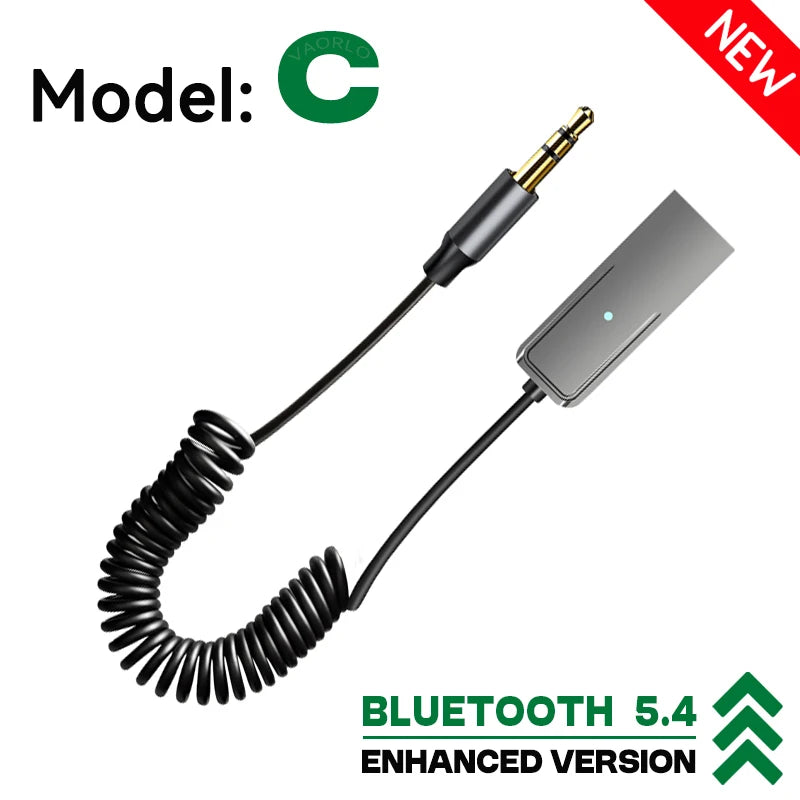 New Bluetooth 5.4 Car AUX Adapter USB To 3.5mm Stereo Hifi Music Wireless Audio Receiver Dongle Handsfree For Car BT Transmit