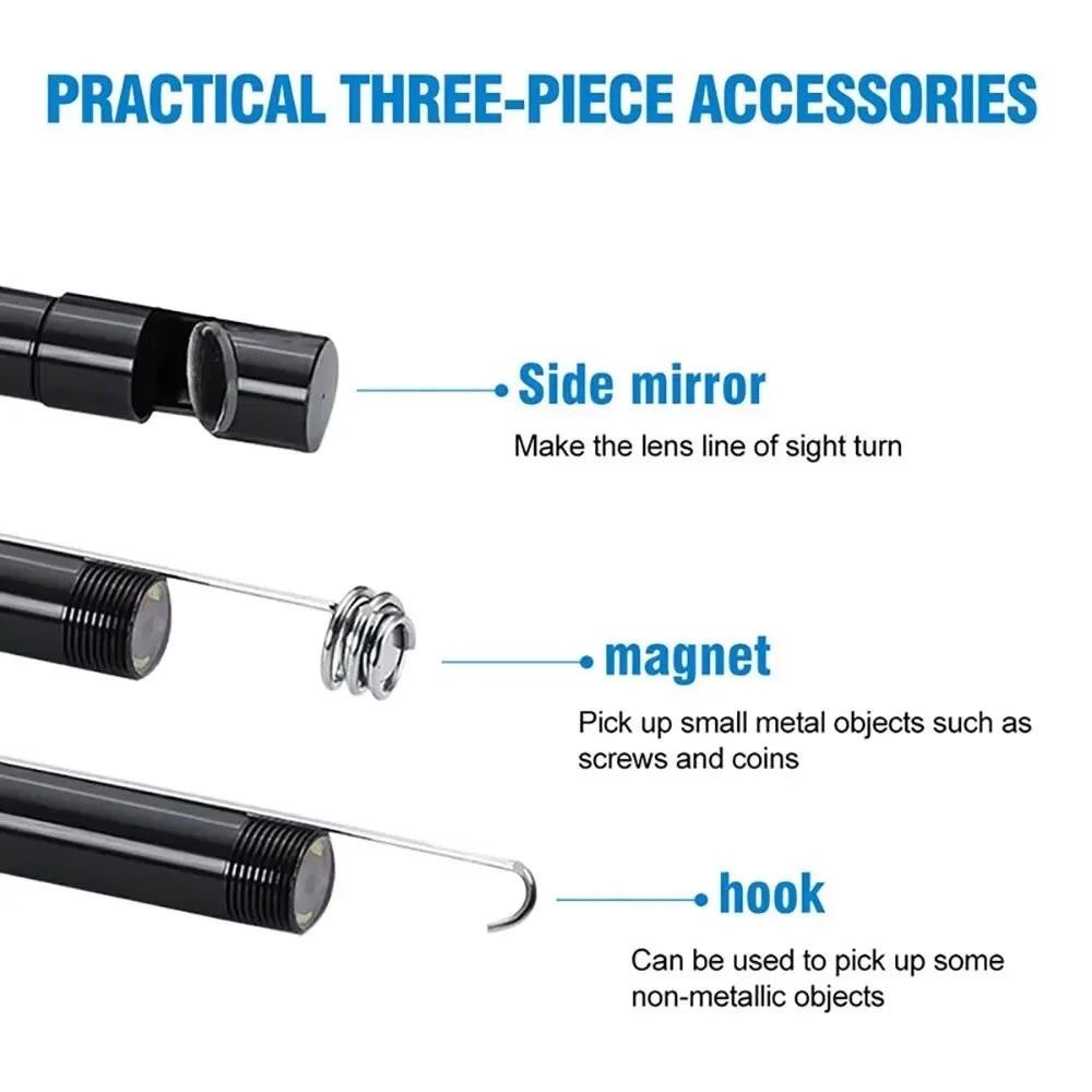 5.5/7.0MM Type-C Endoscope Camera  with 6 Adjustable LEDs USB Android Flexible Inspection Borescope for Phone PC