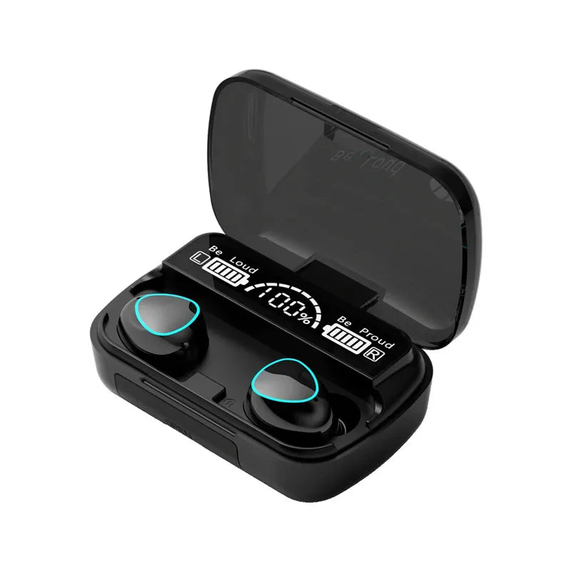 Auriculares inalámbricos 9D estéreo con caja de carga, deportivos, impermeables, Bluetooth TWS con micrófono
