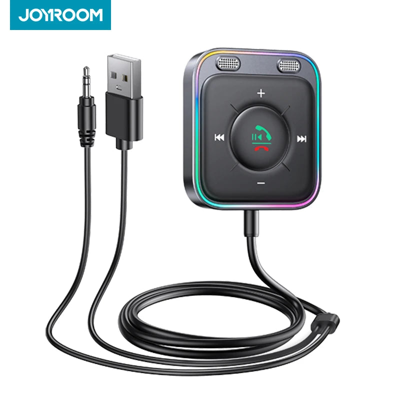 Joyroom Bluetooth 5.4-biladapter med to mikrofoner, støjreduktion, AUX, trådløs Bluetooth-modtager til bilen, plug-and-play