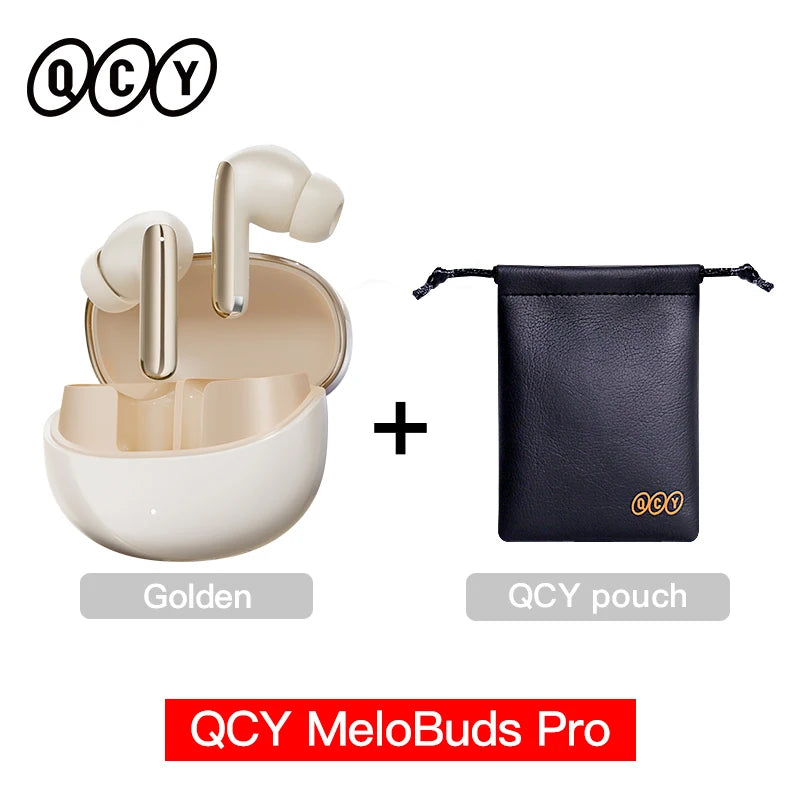 QCY MeloBuds Pro ANC Écouteurs Bluetooth 5.3 sans fil ANC hybride 46dB Hi-Res LDAC Écouteurs 6 micros Casque Détection intra-auriculaire 34H