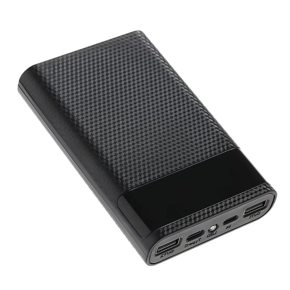 DIY-etui til powerbank med 4x18650-batterier, 5V 2A, dobbelt USB Type-C, DIY-opbevaringsboks til opladning, Micro USB-interface til Android-smartphones
