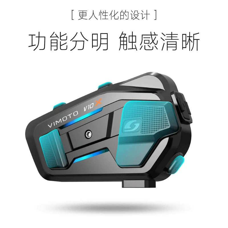 Écouteurs Bluetooth de casque VIMAITONG V10X, interphone multi-personnes dédié à la moto, casque intégral avec écouteurs intégrés