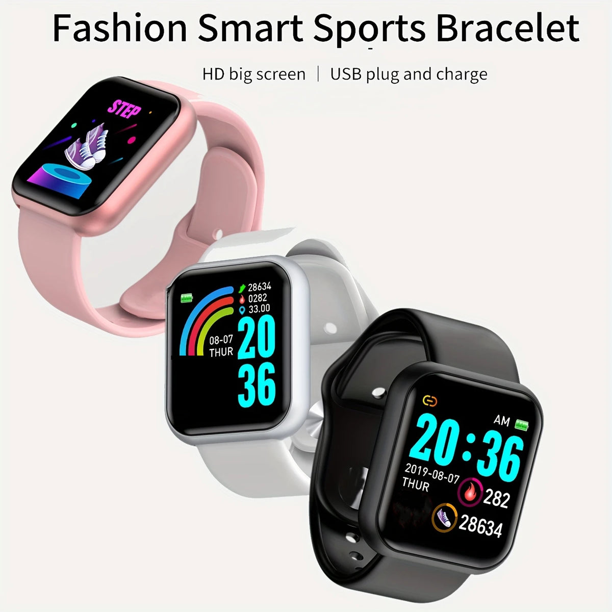 Multifunktionale Smartwatch für Damen und Herren, per Bluetooth mit dem Telefon verbunden, Musikplayer, Fitness- und Sportarmband, Schlafmonitor, D13-Smartwatch