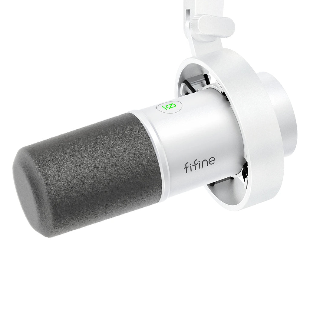 FIFINE dynamisk USB/XLR-mikrofon med støddæmper, berøringsmutefunktion, hovedtelefonstik og lydstyrkekontrol til optagelse på PC eller lydkort – K688