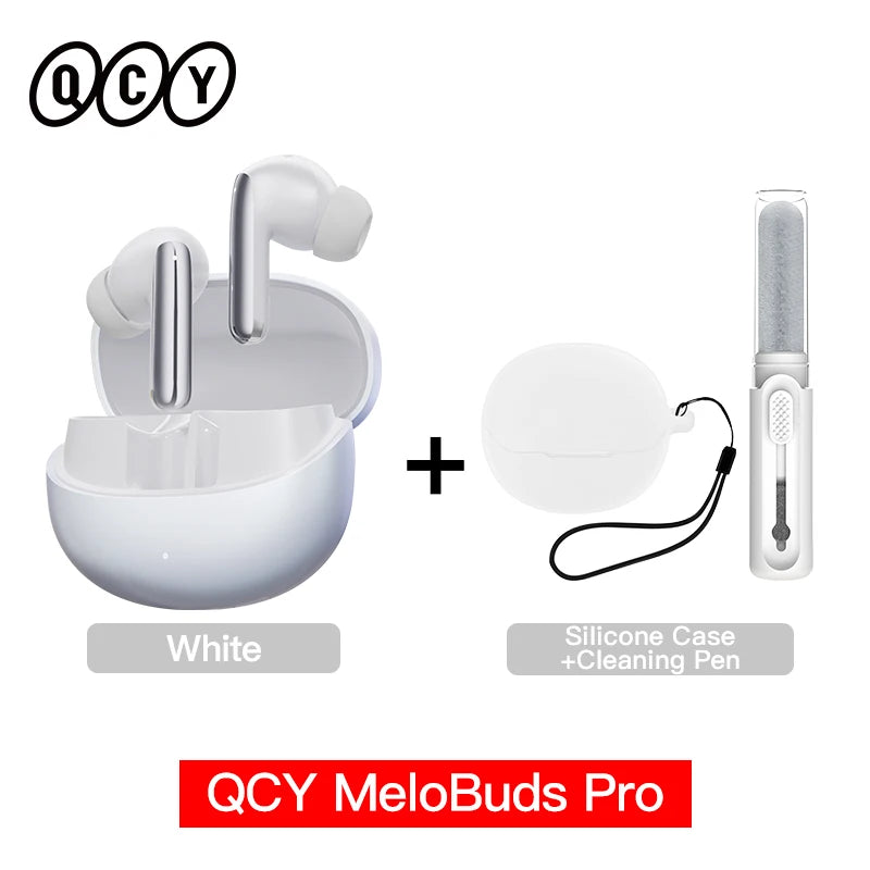 QCY MeloBuds Pro ANC Écouteurs Bluetooth 5.3 sans fil ANC hybride 46dB Hi-Res LDAC Écouteurs 6 micros Casque Détection intra-auriculaire 34H
