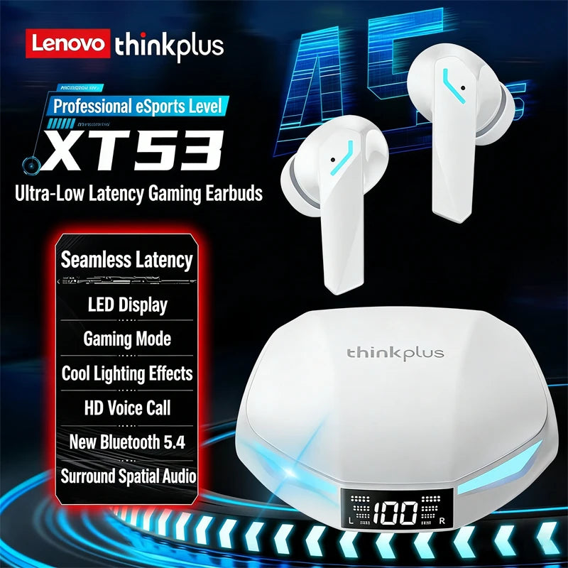 Casque Bluetooth Lenovo GM2 PRO pour le jeu 5.3 Casque Spoit Mode Double Appel HD Réduction de Bruit Écouteurs avec Micro Écouteurs de Musique