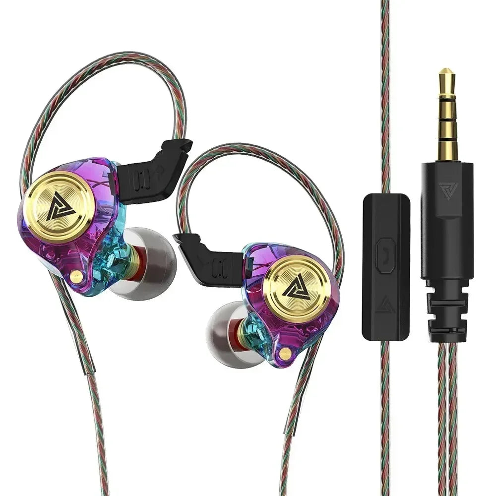 QKZ AK3 HiFi 3.5MM-kablede øretelefoner med mikrofon, bas og støjreduktion, hovedtelefoner til sport, gaming og musik, stereolyd, ørepropper