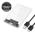 Transparent HDD Case HDD Enclosure 2.5 Inch SSD SATA To USB 2.0 Type-C Adapter Portable External Hard Drive Box Tool-Free