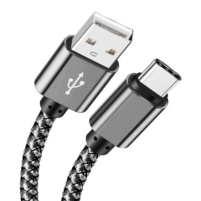 Holdbart, flettet USB-C-kabel i dragedesign med høj trækstyrke, 2,4 A hurtigopladning og sammenfiltringsfri Type-C-ledning til alle Type-C-enheder