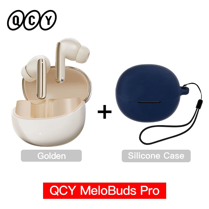 QCY MeloBuds Pro ANC Écouteurs Bluetooth 5.3 sans fil ANC hybride 46dB Hi-Res LDAC Écouteurs 6 micros Casque Détection intra-auriculaire 34H