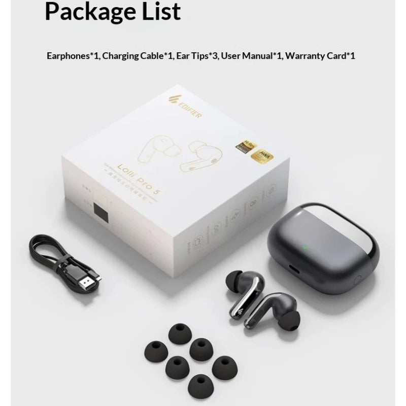 Edifier Lolli Pro 5 Bluetooth Headphones Active Noise Cancelling Bluetooth 6.0 Wireless Headphones Long Battery Life Low Latency