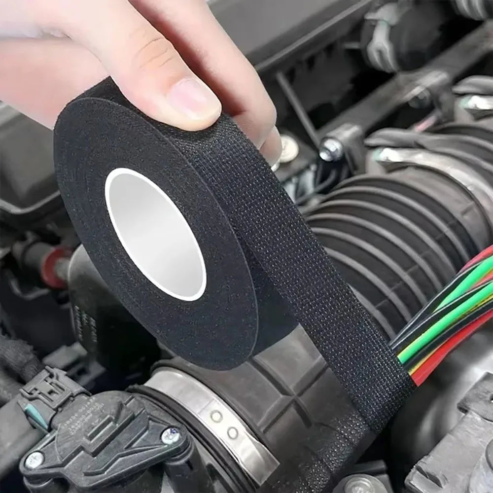 15 Meter Heat-Resistant Flame Retardant Tape Adhesive Cloth Tape For Car Cable Harness Wiring Loom Protection Electrical Tape
