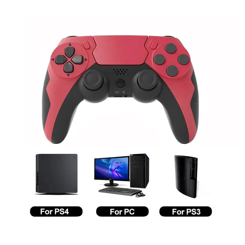 GAMINJA P48 trådløs gamepad med seksakset gyroskop, spilcontroller til PS4- og PS3-konsol, Windows 7/8/10, dobbelt vibration, PC-joystick