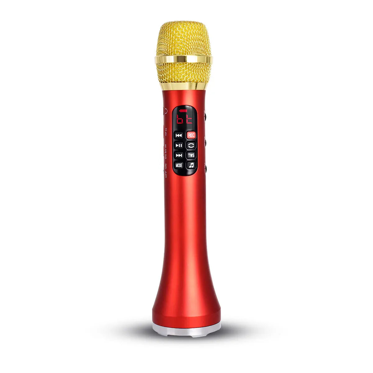 1 Piece of 28cm 25W/Pc Karaoke Microphone TWS Bluetooth Speaker Mic 6400mAh TF Card Music Player Mic For Portable Home Party