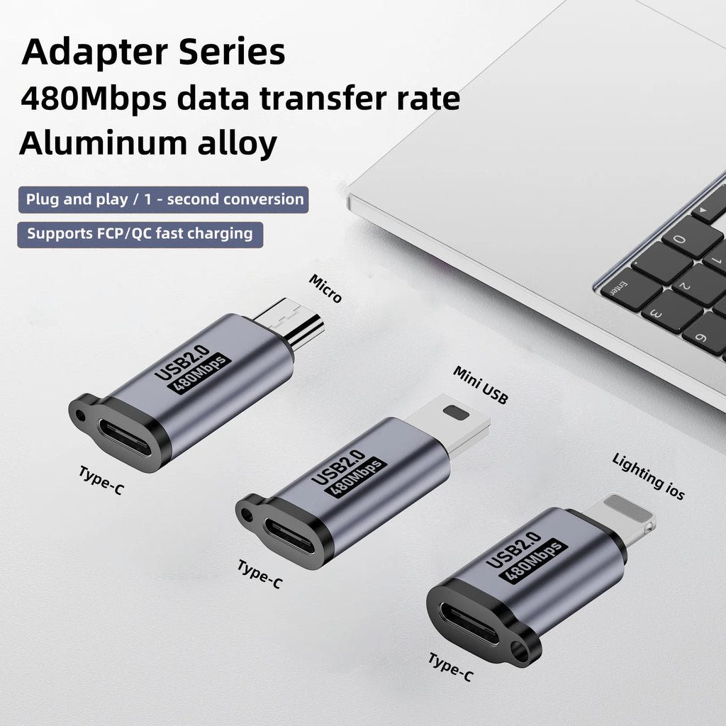 USB C Adapter Type C Female to Micro to Mini USB Male Converter IPhone14 13 Xiaomi Samsung iOS Male Charger Adapter