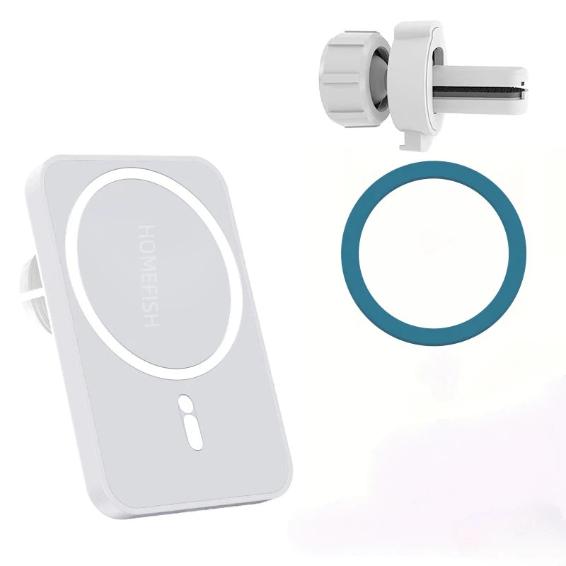 Cargador inalámbrico magnético para coche HOMEFISH para teléfono, tableta y reloj, soporte de teléfono para coche, estación de carga rápida
