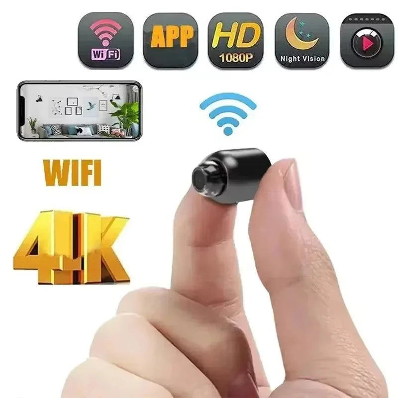 Mini 1080P-kamera med klart nattesyn, let og bærbart premiumkamera med bevægelsesregistrering, trådløst overvågnings- og beskyttelseskamera
