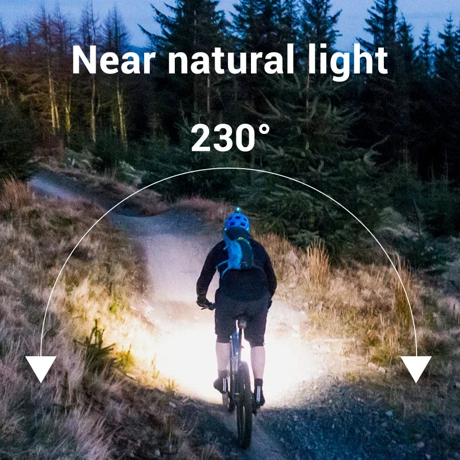 Kraftig LED-pandelampe, transportabel og genopladelig, med magnetisk endestykke og 9 lysindstillinger, til udendørs camping, fiskeri og som lanterne