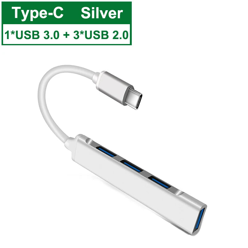 USB C HUB 3.0 Type C 3.1 4 Port Multi Splitter Adapter OTG For Xiaomi Lenovo Macbook Pro 13 15 Air Pro PC Computer Accessories