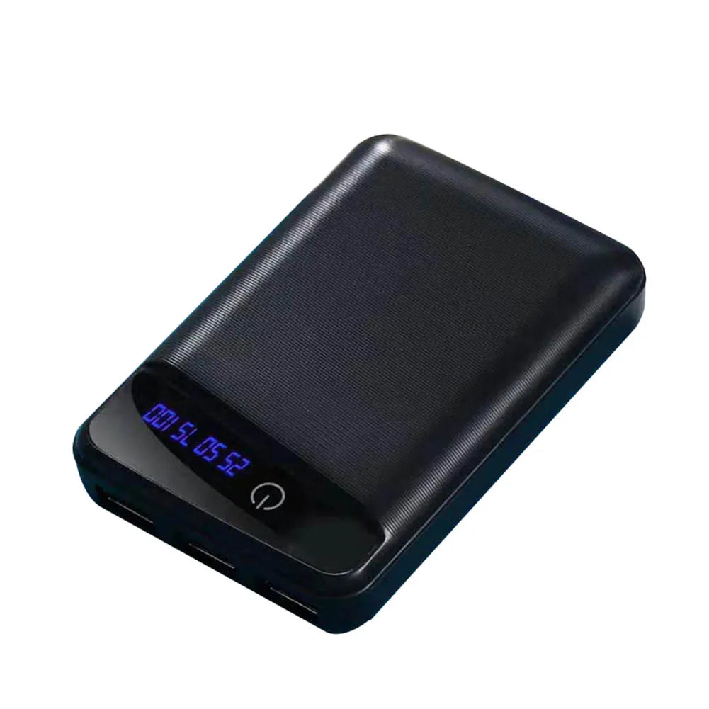 DIY-powerbankboks, genopladeligt batteri-etui med fladt hoved, oplader og ydre etui til mobiltelefon og tablet