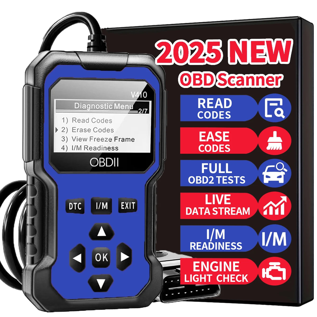 Car Obd2 Scanner Diagnostic Tool Code Reader Engine Fault Code Reader Scanner Can Diagnose All Obd Ii Protocol Cars Since 1996