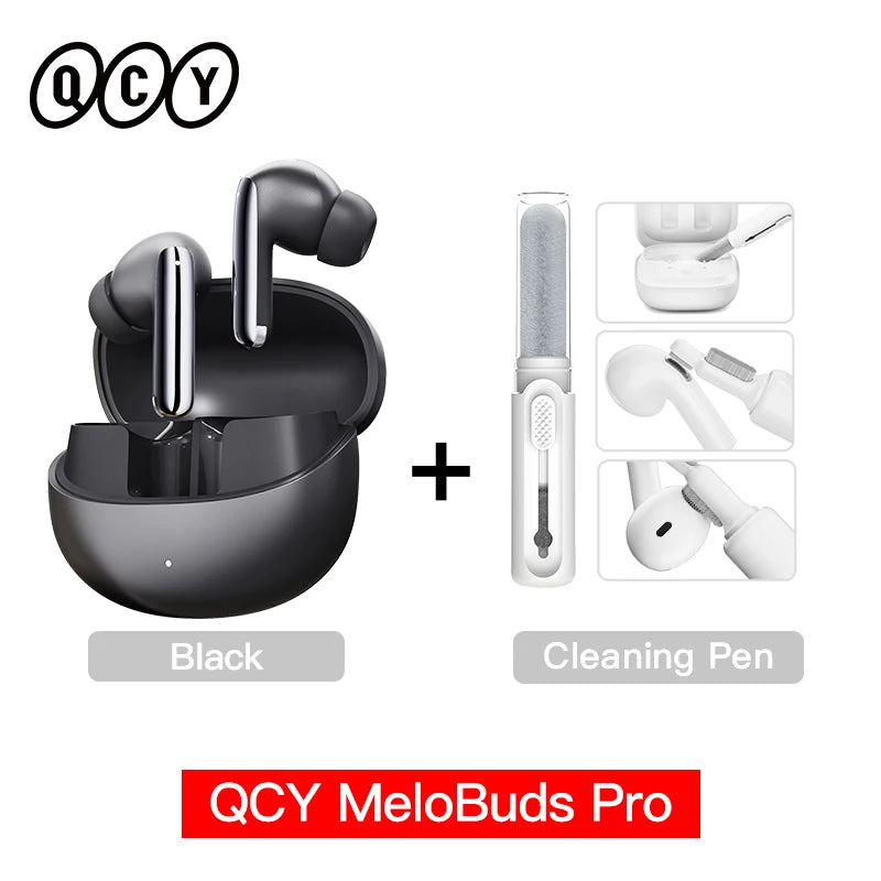 QCY MeloBuds Pro ANC Écouteurs Bluetooth 5.3 sans fil ANC hybride 46dB Hi-Res LDAC Écouteurs 6 micros Casque Détection intra-auriculaire 34H