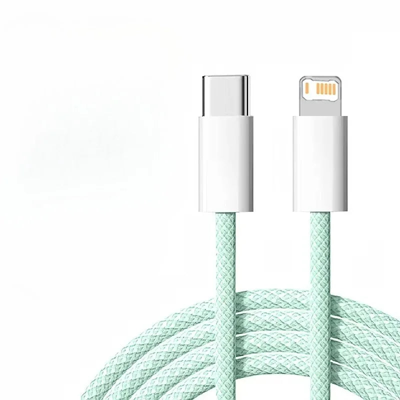 1m 2mPD Braided 35W Fast Charge Cable For iPhone 13 14 Pro Max 11 12 mini X XR XS Max 7 8 Plus Quick Charging USB-C Data Cables