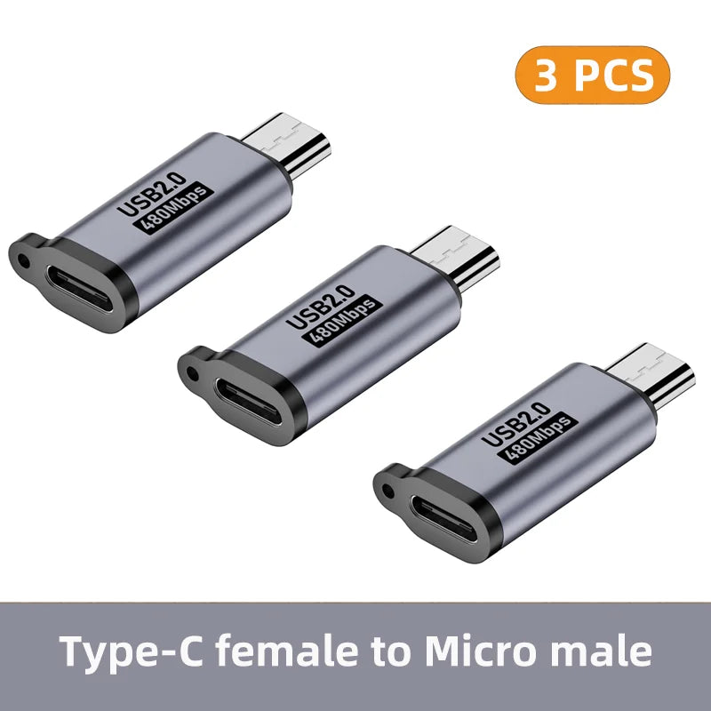USB C Adapter Type C Female to Micro to Mini USB Male Converter IPhone14 13 Xiaomi Samsung iOS Male Charger Adapter