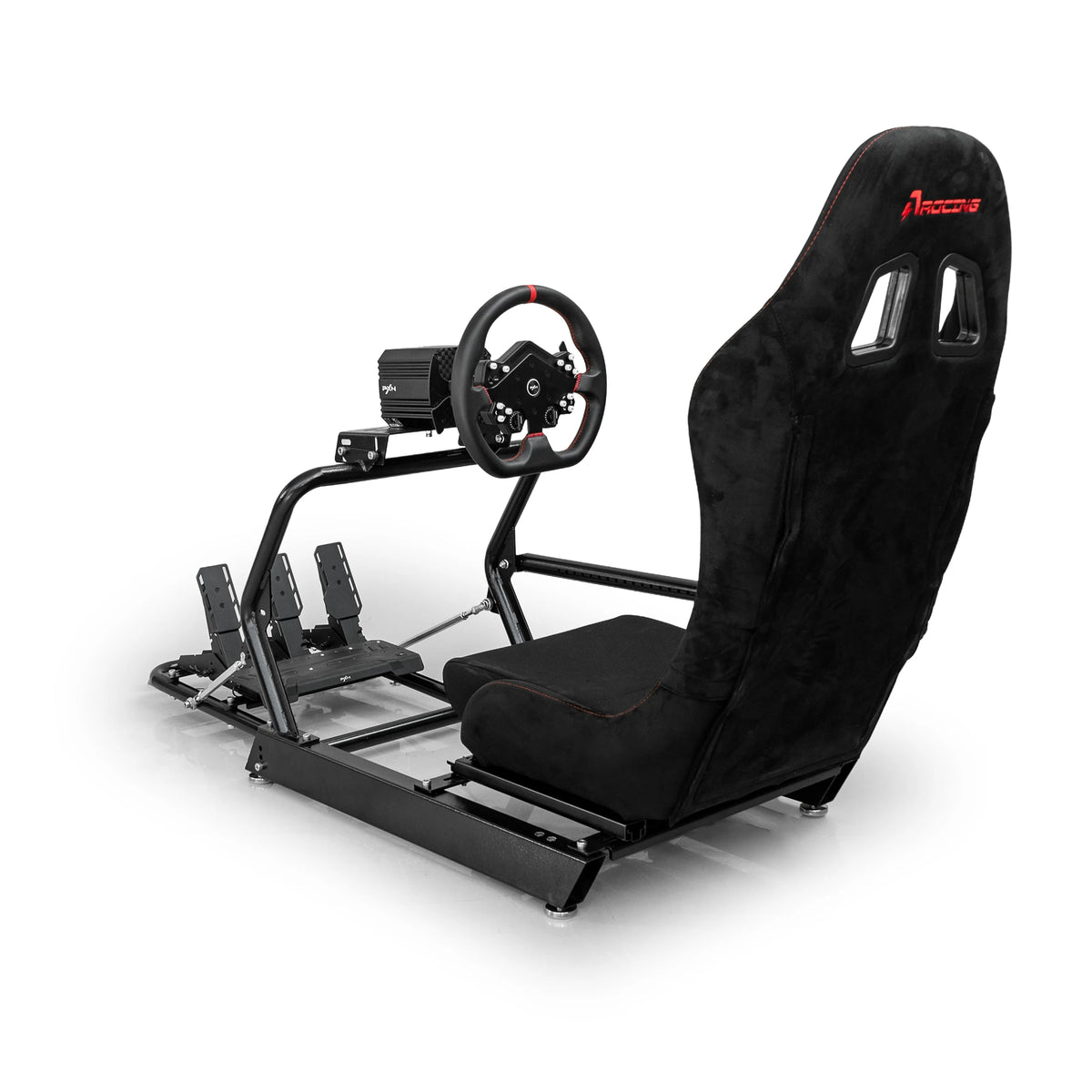 Cabina de simulación de carreras AZRACING INSPIRE, versión con asiento estándar: 7 años de experiencia en simulación de carreras, estructura de acero con alto contenido de carbono de alta resistencia,