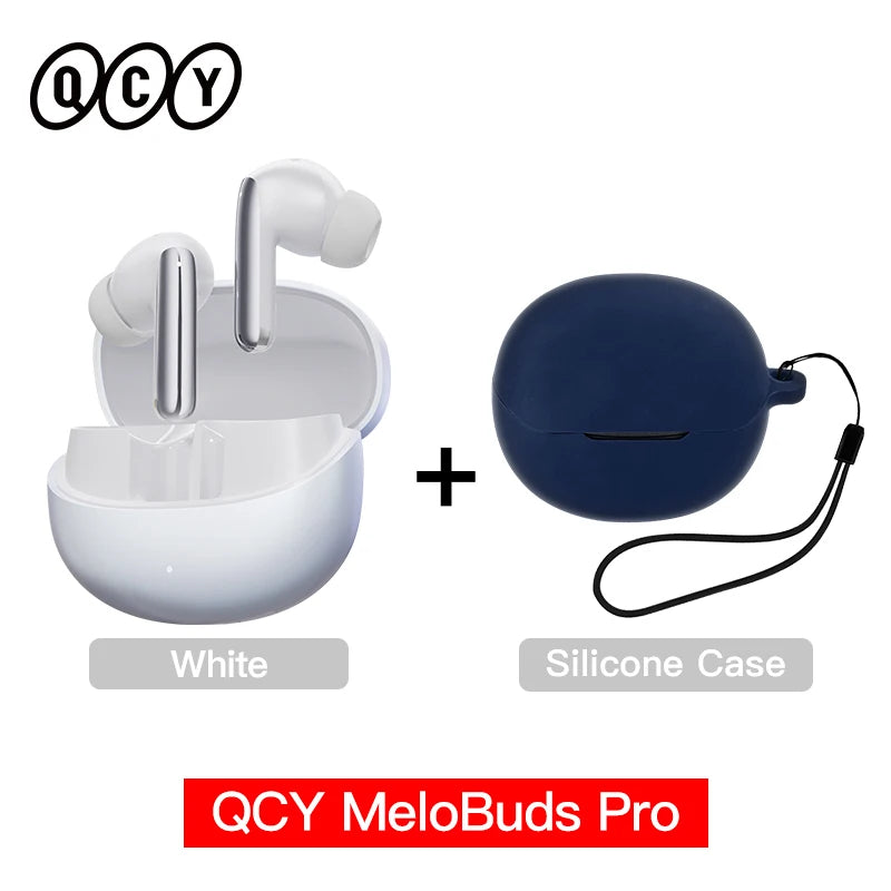QCY MeloBuds Pro ANC Écouteurs Bluetooth 5.3 sans fil ANC hybride 46dB Hi-Res LDAC Écouteurs 6 micros Casque Détection intra-auriculaire 34H