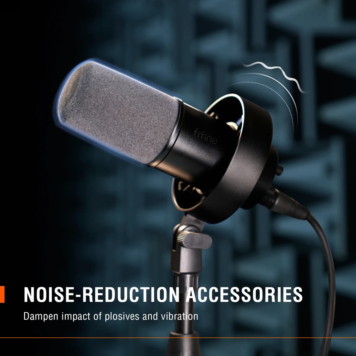FIFINE Microphone dynamique USB/XLR avec support antichoc, fonction mute tactile, prise casque et contrôle du volume, pour PC ou carte son -K688
