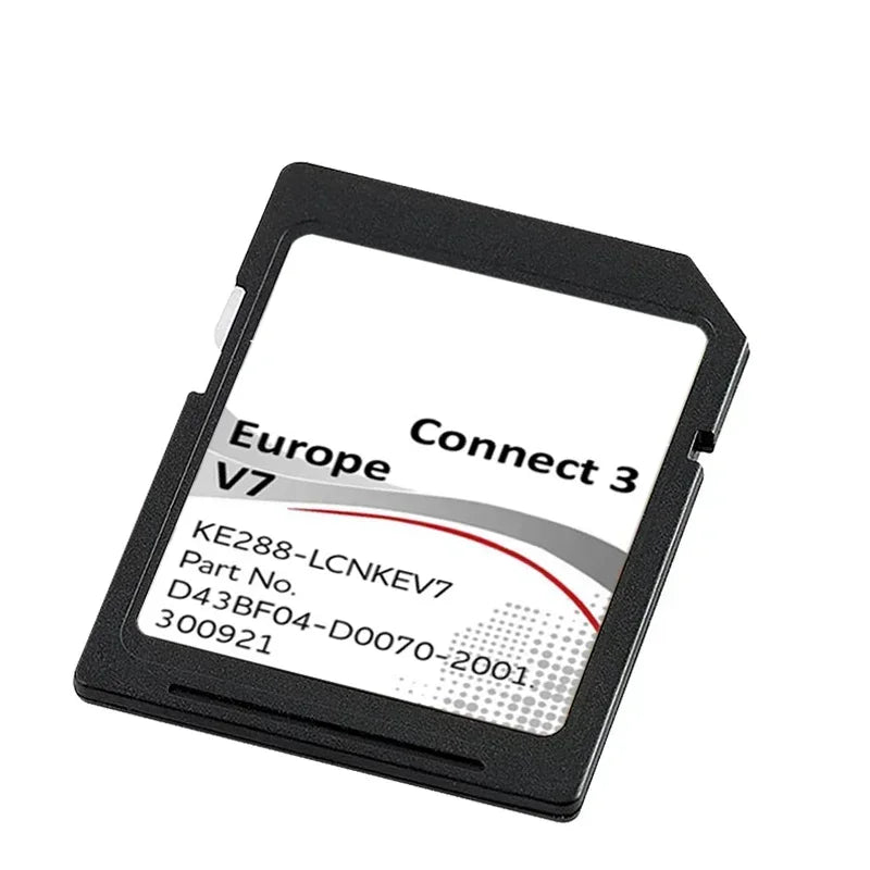 Navegador GPS Connect3 V7, tarjeta de memoria SD de 16 GB, navegación para Nissan Juke/Qashqai/X-Trail/Note/Leaf, actualización del vehículo, mapa de Europa de 2022