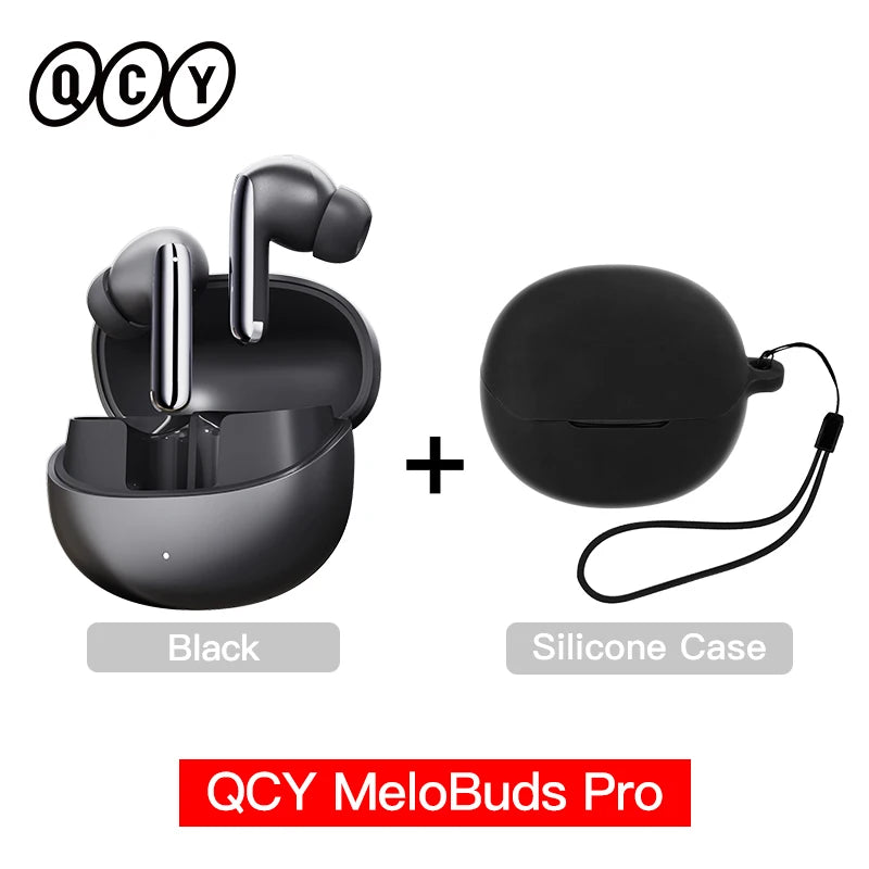 QCY MeloBuds Pro ANC Écouteurs Bluetooth 5.3 sans fil ANC hybride 46dB Hi-Res LDAC Écouteurs 6 micros Casque Détection intra-auriculaire 34H