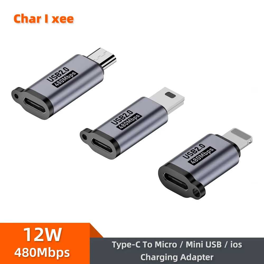 USB C Adapter Type C Female to Micro to Mini USB Male Converter IPhone14 13 Xiaomi Samsung iOS Male Charger Adapter