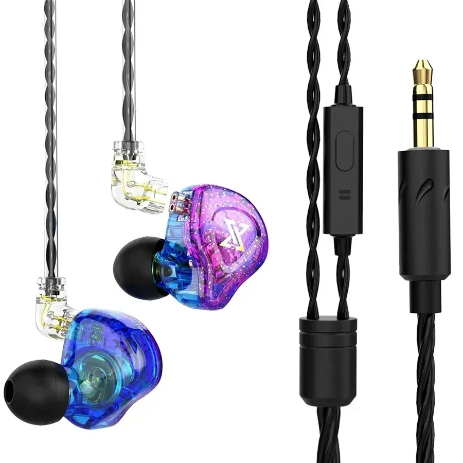 Original QKZ AK6 In-Ear-Ohrhörer mit 6 dynamischen Treibereinheiten, Mikrofon, Stereo, Sport-, HIFI- und Subwoofer-Headset, Monitor-Ohrhörer