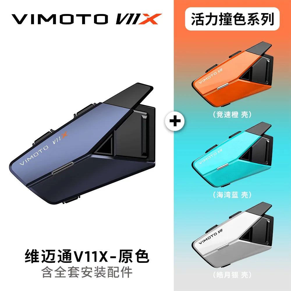 Écouteurs Bluetooth VIMAITONG V10X pour casque de moto, interphone multi-personnes dédié à la conduite, casque intégré intégral