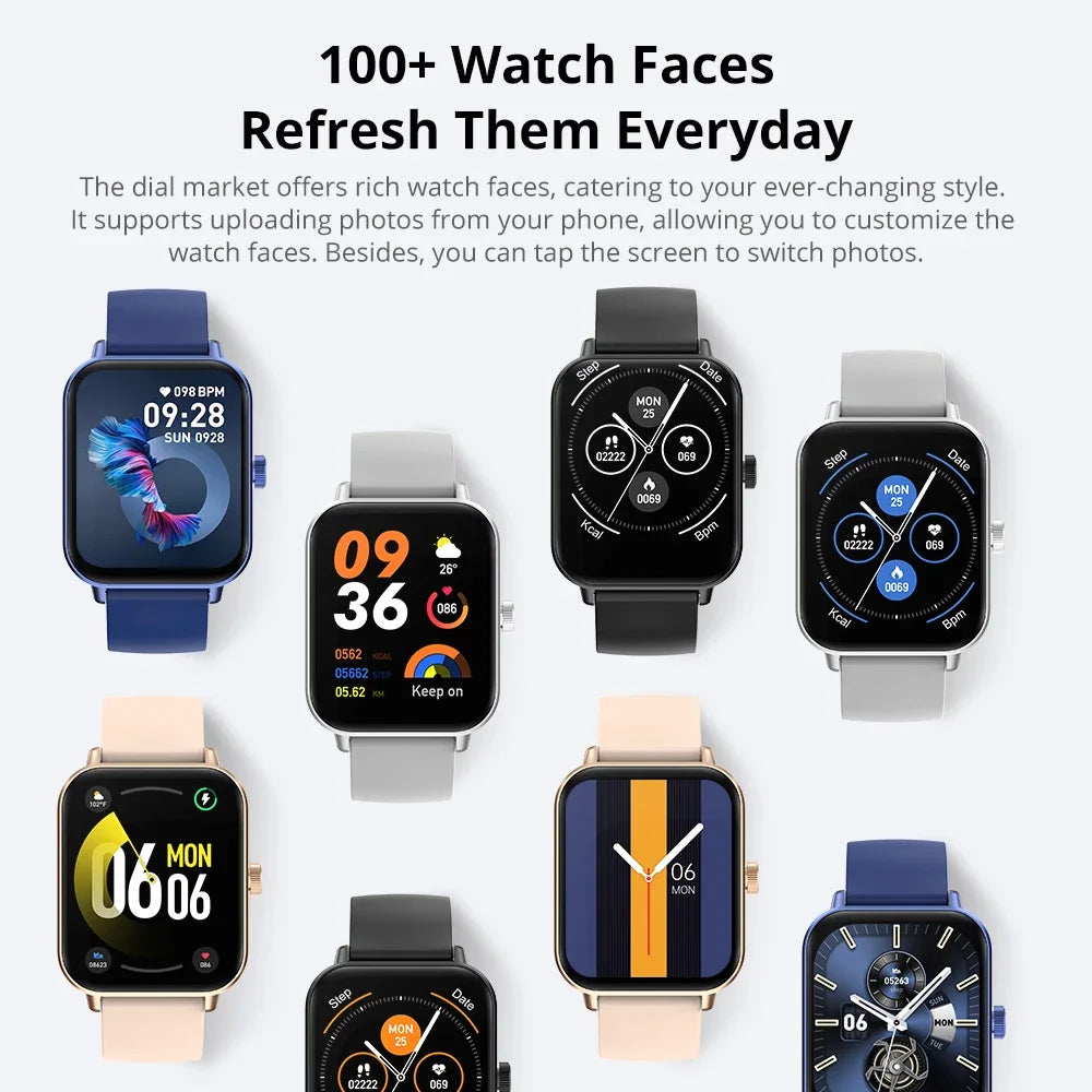 COLMI P81 Smartwatch mit Sprachanrufen, Ultra-1.9-Zoll-Display, 24-Stunden-Gesundheitsmonitor, über 100 Sportmodi, Bluetooth-Smartwatch für Männer und Frauen