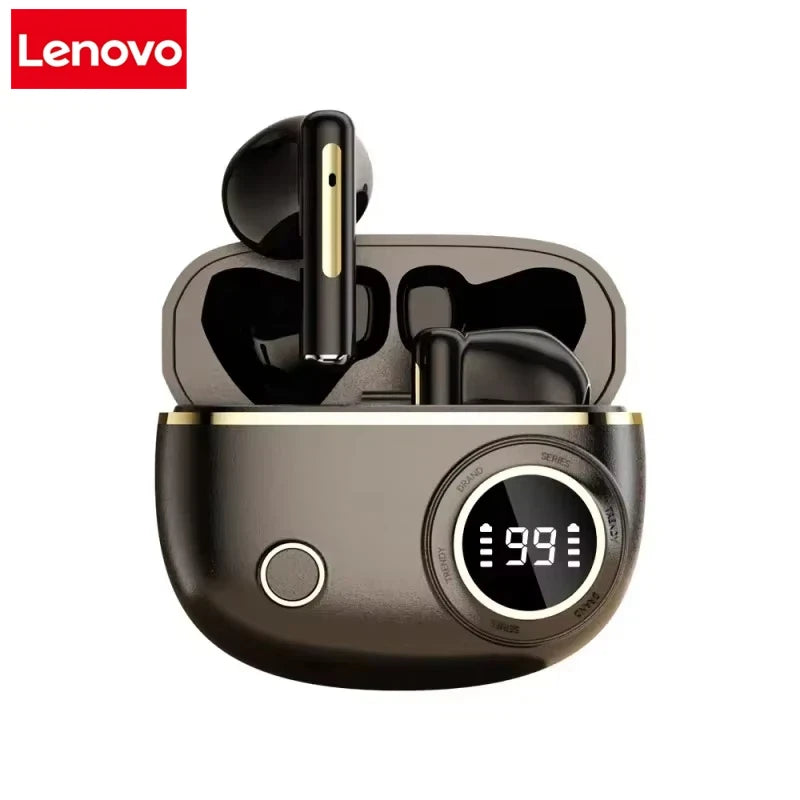 Casque Bluetooth sans fil Lenovo TWS avec affichage LED, étanche, réduction de bruit, écouteurs sport stéréo à annulation de bruit