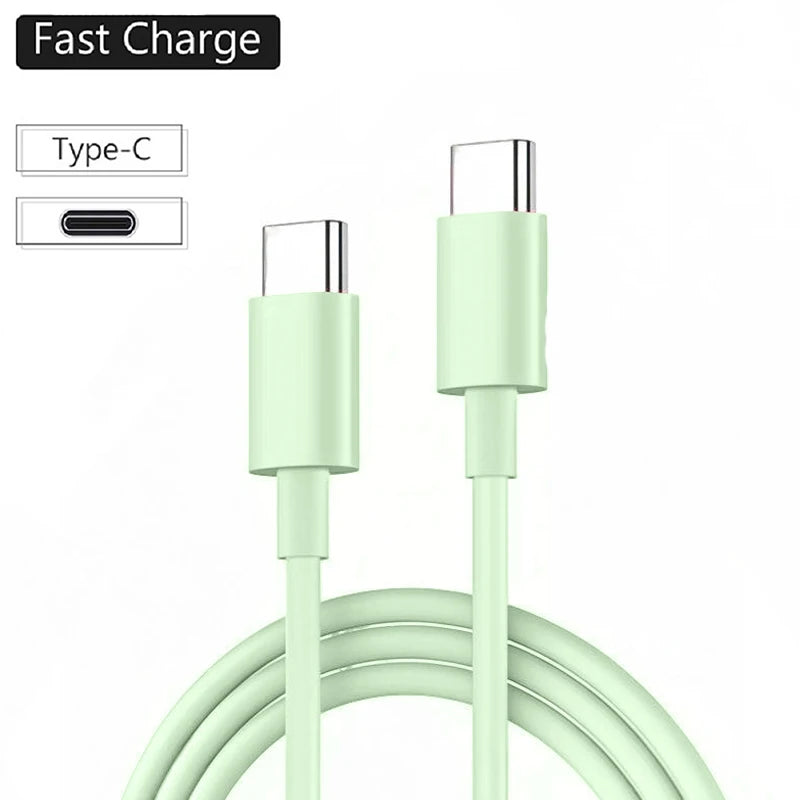 PD 60 W USB-C til USB Type-C-kabel til hurtig opladning og dataoverførsel til iPhone 15/15 Pro, Huawei, Samsung og Xiaomi, sort eller hvid, 1M 2M 3M