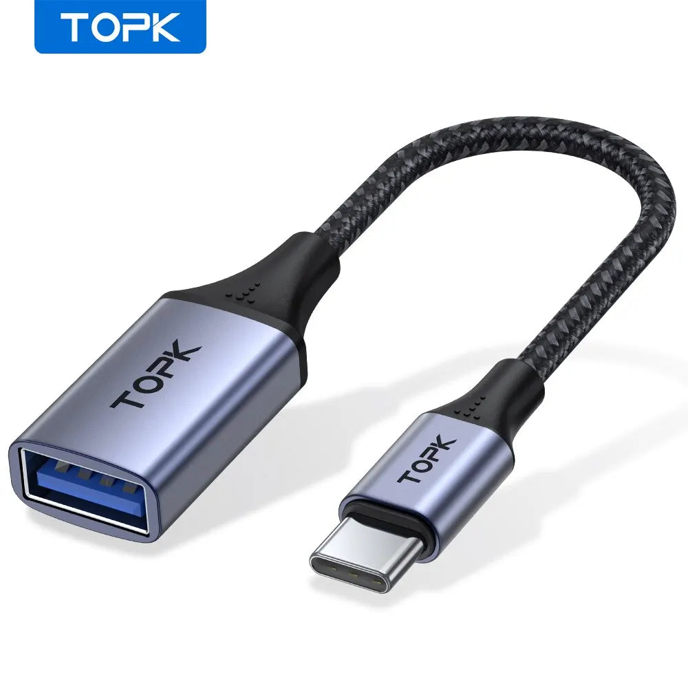 Cable adaptador TOPK USB-C a USB-A OTG, con conector macho tipo C a conector hembra USB 3.0/2.0, para MacBook Pro y Samsung