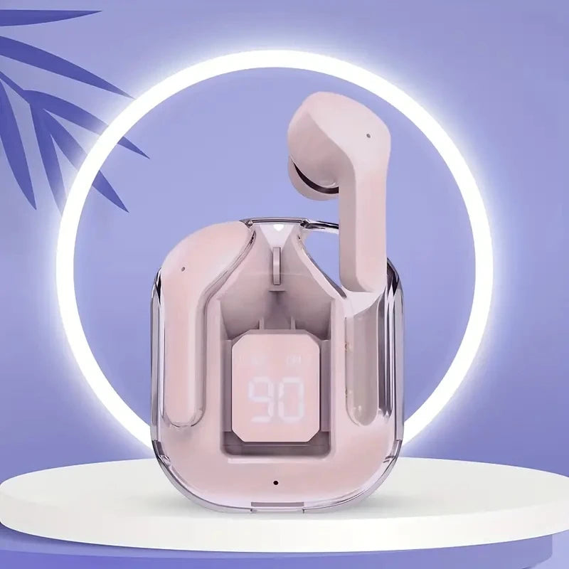 Original T2 Oreillettes Bluetooth sans fil transparentes HIFI Casque LED Affichage numérique de la puissance Son stéréo Oreillettes pour Xiaomi