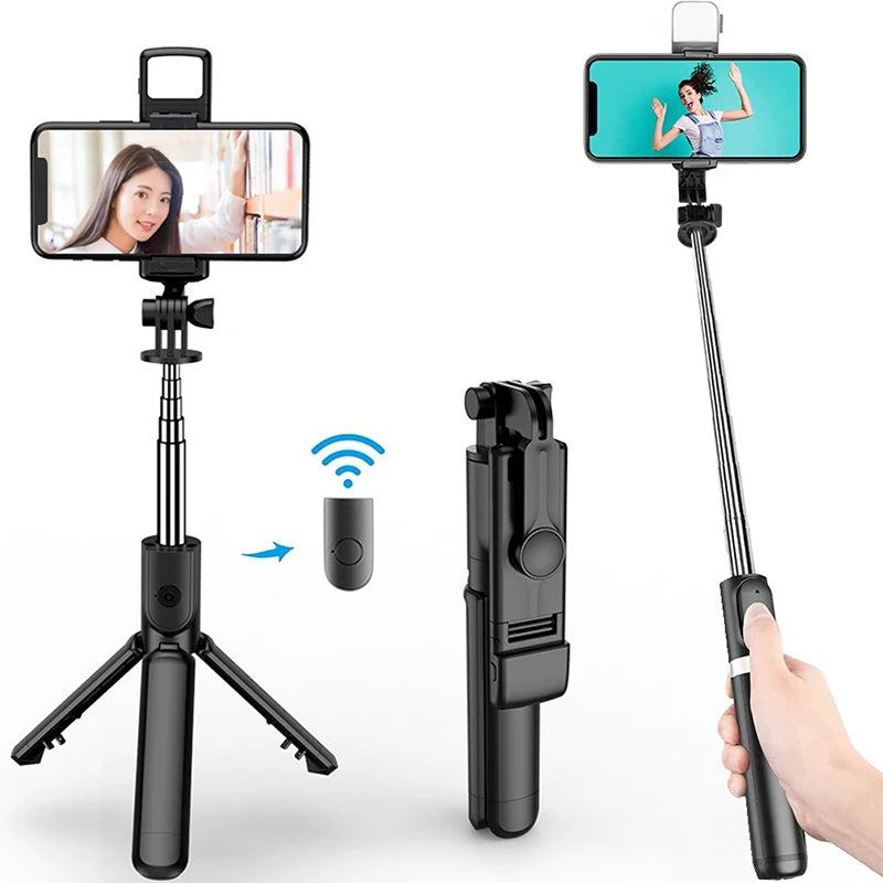 Neuer Bluetooth-Selfie-Stick, ausziehbare und tragbare Handyhalterung, multifunktionales Mini-Stativ mit kabelloser Fernauslösung